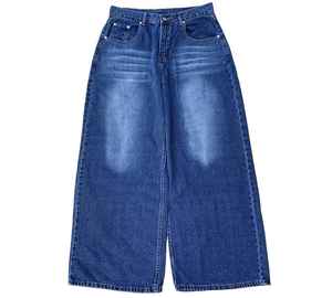 Custom <b>Men's</b> Winter Baggy Loose Oversized Wide Leg Floor Length Straight Denim <b>Jeans</b> Eco-Friendly Quick Dry Light Wash <b>Jeans</b> - Product Image 4