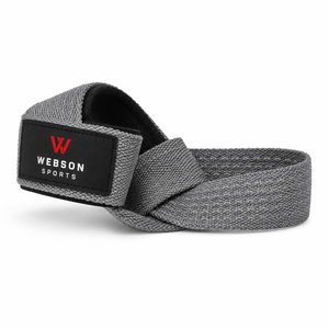Webson Sports Lifting <b>Straps</b> Gray Cotton Adjustable Anti-Slip Lightweight Gym Weightlifting Equipment Unisex Buckle Custom - Product Image 2