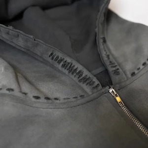 Survêtement unisexe 2-en-1 respirant en molleton délavé à l'acide avec capuche et pantalon à cordon de serrage, couleur unie, grandes tailles, écologique, avec logo personnalisé imprimé - Product Image 6