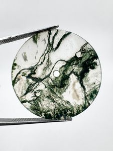 หน้าปัดนาฬิกาทำจากมอสอาเกตธรรมชาติ ขนาด 28.50 มม. สีเขียว/ขาว หนา 0.7 มม. สไตล์คลาสสิก หรูหรา สำหรับทำนาฬิกาขายส่ง - Product Image 3