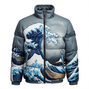 Men <b>Camouflage</b> Print Waterproof Hooded Streetwear Winter Puffer Jacket - Product Image 1