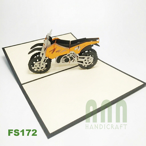 Tarjetas de Felicitación 3D Pop-up Personalizadas para Cumpleaños y Año Nuevo, Papel de Calidad Garantizada, Recuerdo de Motocross, Barnizado Mate - Product Image 3