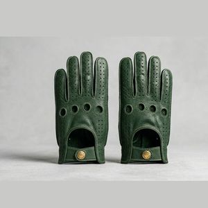 Nouveaux gants de mode pour hommes en cuir véritable non doublés, gants de conduite tricotés, gants de sport à écran tactile et mitaines - Product Image 4
