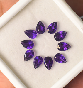 Ametista púrpura natural, corte de gota de pereza, 6x4 mm, piedra preciosa suelta para la elaboración de joyas - Product Image 1