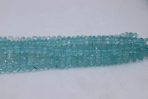 Cuentas Rondelle facetadas de Aguamarina azul Natural 100%, 8-9mm, tamaño lejano, 15 pulgadas, para hacer joyas, piedras preciosas sueltas - Product Image 3