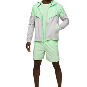 Conjunto Deportivo para Hombre con Capucha y Bloques de Color, Secado Rápido, Ligero, Pantalones Cortos Deportivos con Cierre de Cremallera, Manga Larga, Ropa de Verano - Product Image 1