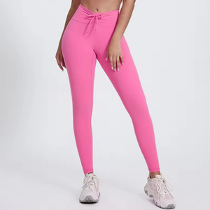 RA Wholesale Women's Custom <b>Leggings</b> Solid Pink Soft Fabric Tight Yoga Pants for women's High Quality <b>Seamless</b> <b>Leggings</b> - Product Image 1
