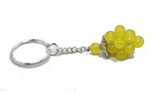 พวงกุญแจคริสตัลคุณภาพสูง หินอะเวนเจอรีนสีเหลืองรูปองุ่น ลูกปัดธรรมชาติจากจีน ของขวัญสำหรับผู้หญิง - Product Image 3