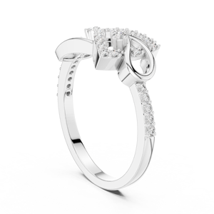 Ensemble de bagues en diamant de culture ETERNAL FLOW en or blanc 18 carats plaqué rhodium, style minimaliste, pour fiançailles, mariage, Saint-Valentin, cadeaux et usage quotidien - Product Image 2