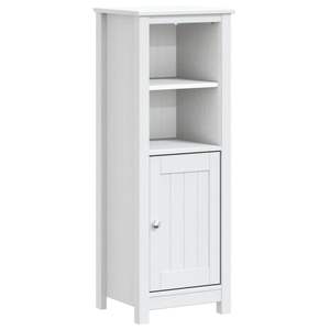 Armoire de salle de bain en bois de pin massif blanc, 15,7 po x 13,4 po x 43,3 po, avec étagères - Product Image 2