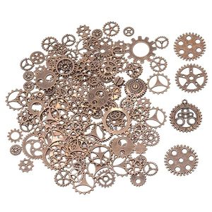 300 grammes de pendentifs engrenages steampunk en métal antique de couleurs assorties pour la fabrication de bijoux et d'accessoires - Product Image 6