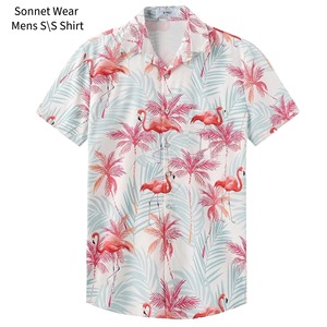 เสื้อเชิ้ตแขนสั้นพิมพ์ลาย AOP สำหรับผู้ชาย ปกคอพับได้ เหมาะสำหรับใส่ในฤดูร้อน - Product Image 1