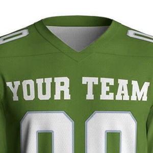 Camiseta de Fútbol Americano Verde Personalizada, Cuello en V, Manga Corta, Absorbe la Humedad, Impresión Sublimada, Unisex, Nombre del Equipo, 00, Transpirable - Product Image 6