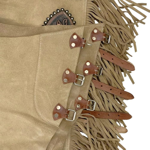 Chaparreras de Cuero Genuino Suave de la Mejor Calidad, Estilo Personalizado, 100% Transpirables, Chaparreras Completas de Cuero Suave para Montar a Caballo, Nuevo Diseño - Product Image 5