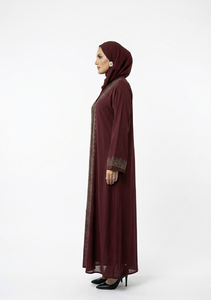 2026 Dubai Flawless Abaya Handmade Floor Length Long Sleeve Soft Breathable Fabric Loose Fit Casual Party Wear - Product Image 5