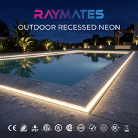 Lumières néon en gel de silice HS-1225 à tête de champignon encastrées IP67 étanches 90 SMD2835 Paysage DC24V Éclairage mural extérieur