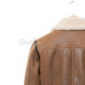 Manteau en peau de mouton pour homme, style aviateur, veste d'hiver avec fermeture éclair, style streetwear, cuir fin, service OEM - Product Image 6