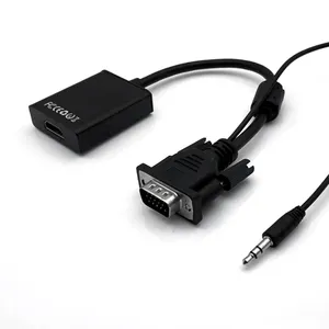 Adaptador de cabo de áudio personalizado, logotipo personalizado 1920x2080p hdmi para vga