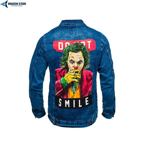 Veste en jean brodée vintage délavée style streetwear décontracté pour homme avec patchs, respirante et coupe-vent - Product Image 3