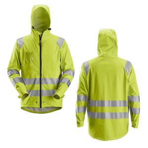 Chaqueta de Trabajo Impermeable de Alta Visibilidad para Hombre con Capucha y Franjas Reflectantes, Corte Regular, Material de Poliéster, para Otoño - Product Image 6