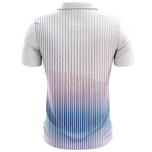 เสื้อโปโลชายลายทาง แขนสั้น สีไล่ระดับ ระบายอากาศได้ดี ทรงปกติ สวมใส่สบาย สีขาว น้ำเงิน ชมพู ลายเสื้อแบบมีลวดลาย - Product Image 2