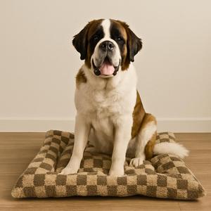 Disponible en gris y marrón, 3 tamaños (S/M/L), cama para perro antideslizante con diseño a cuadros - Product Image 2