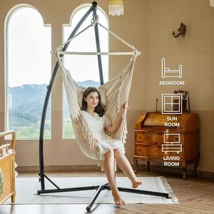 Resistente a forma di C in acciaio solido amaca sedia Stand 330 lb capacità gancio con fibbia a molla per interni/esterni Patio ponte casa sull'albero - Product Image 2