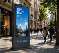 Kiosco de Señalización Digital LCD para Exteriores de 55 Pulgadas con Clasificación IP65 para la Visualización de Horarios de Transporte Público y Orientación de Pasajeros