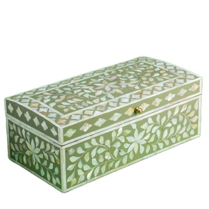 Joyero de lujo hecho a mano con incrustaciones de madreperla con detalles de hueso, perfecto para almacenamiento decorativo, exhibición de colección de joyas - Product Image 1