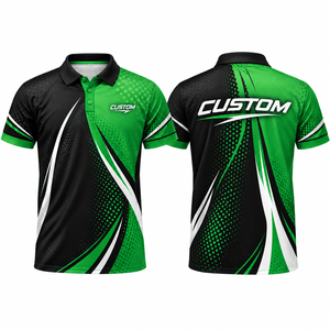 Custom Sublimation Printed Polo <b>Shirt</b> Unisex Quick Dry E-Sports Wear Pink Black White Design Adult Size - Product Image 3