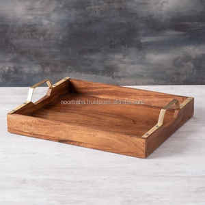 European Luxury Modern Design Wooden Serving Trays Eco-Friendly Acacia <b>Wood</b> Display <b>for</b> <b>Tea</b> Home-Natural Crafts - Product Image 4
