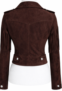 Factory Direct Women <b>suede</b> Leather <b>Jackets</b> with fringes Fashionable - Product Image 4