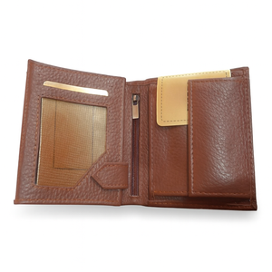 Portefeuille Homme en Cuir Véritable Marron Premium, Pliant, Multi-emplacements pour Cartes, Porte-monnaie Fin, Élégant, Durable, Accessoire Formel 2026 - Product Image 5