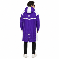 Chaqueta Larga Impermeable Unisex de Poliéster con Capucha y Bloques de Color para Natación, Entrenamiento, Salvavidas y Surf en Clima Frío - Marca Privada