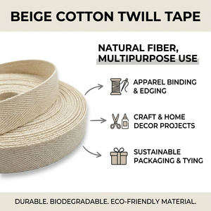 Asas de tela de sarga 100% algodón duraderas para bolsas de compras, 20mm-50mm, al por mayor, resistentes al agua, de alta resistencia, ecológicas - Product Image 6