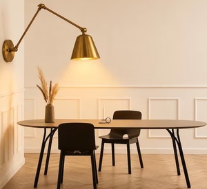 Applique murale en laiton à bras réglable, lumière géométrique moderne pour décoration intérieure de salon - Product Image 2