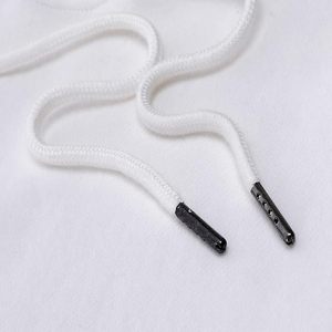 Sudadera con Capucha Corta Blanca con Cordón, Manga Regular, Color Sólido, Estilo Casual para Otoño, para Mujer - Product Image 2