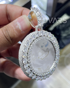 Colgante Personalizado de Hip Hop con Foto e Imagen, con Moissanita, Plata 925, Lujoso, para Fiesta, Moda, Diseño Circular - Product Image 3