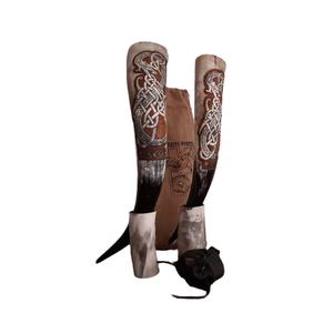 Corne à boire viking avec détails en pierre d'agate, écologique, forme naturelle, style nordique authentique, coupe à méad vintage - Product Image 1