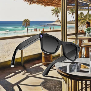 แว่นตาอัจฉริยะ STO พร้อมระบบสัมผัส ควบคุมเครื่องเล่นเพลง วิดีโอ 1080P กันน้ำ IPX-6 ชิปเซ็ต QC ชาร์จผ่าน USB แบตเตอรี่ 260mAh - Product Image 1