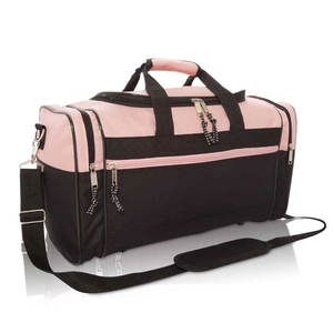 Pink & Black Nylon Duffle <b>Bag</b> Multi-Compartment Rectangular Gym Travel <b>Bag</b> Unisex Custom Sports <b>Bags</b> Manufacturer OEM - Product Image 1