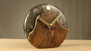 Personalized Wooden and Epoxy Resin <b>Desk</b> <b>Clock</b> Wood Table <b>Clock</b> for Nightstand Epoxy and Wood <b>Desk</b> <b>Clock</b> Handmade Home - Product Image 3