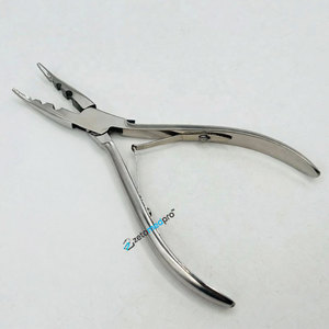 Curved 3 Hole Stainless Steel Pliers for Hair Extensions Clip-in Single Weft Custom <b>Engraved</b> Logo Hair Extension <b>Tools</b> - Product Image 5