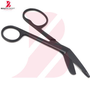 Ciseaux manuels en acier inoxydable de 5,5 pouces pour pansements, bleus, réutilisables, à bout arrondi, autoclavables, pour premiers secours et chirurgie - Product Image 2