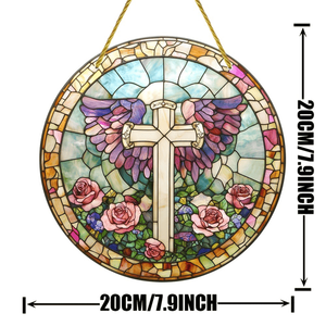 CIFbuy Atrapasoles de Acrílico con Diseño de Cruz Arcoíris, Decoración Colgante para Ventana, para Hogar, Iglesia, Boda, Decoración de Cristal - Product Image 2