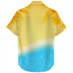 เสื้อเชิ้ตชายหาดสำหรับผู้ชาย งานพิมพ์ลายแบบซับลิเมชั่นคุณภาพสูง เนื้อผ้าโพลีเอสเตอร์น้ำหนักเบา นุ่มสบาย เหมาะสำหรับวันพักผ่อน รีสอร์ท ลำลอง ชุดฤดูร้อน - Product Image 3