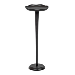 Mesa de bebidas moderna con pedestal, mesas auxiliares de aluminio martillado - Product Image 5