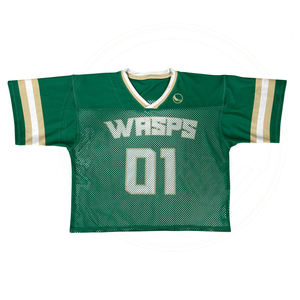 Camiseta de Fútbol Personalizada para Hombre, Verde y Dorada, Cuello en V, Malla Transpirable, con Estampado por Sublimación Wasps 01 para Deportes de Equipo - Product Image 3