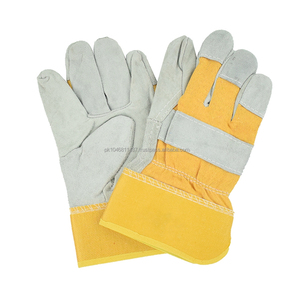Guantes de aparejo canadienses Cuero de vaca resistente Protección industrial dividida Guantes de trabajo de seguridad Protección de brazo de mano de calor - Product Image 2