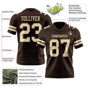 Camiseta de Fútbol Marrón con Malla Crema, Auténtica, de Alta Calidad, Transpirable, Ropa Deportiva, Camiseta de Alto Rendimiento para Entrenamiento y Equipo - Product Image 2